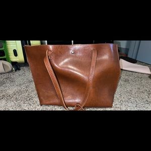 Brown tote bag